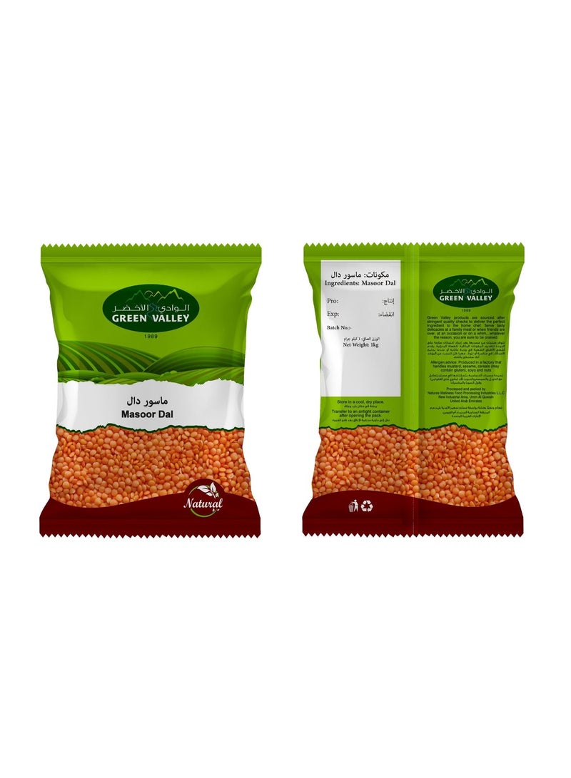 Green Valley Red Split Lentils (Masoor Dal) 1 kg – Premium Quality, Clean & Natural Pulses - Image 2